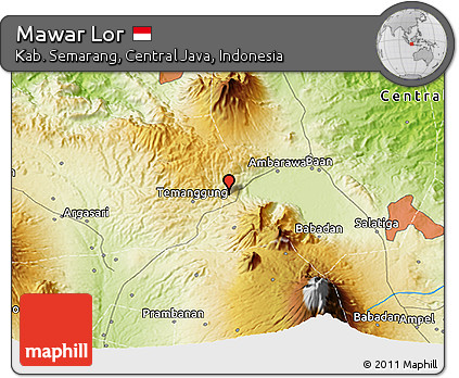 Physical 3D Map of Mawar Lor