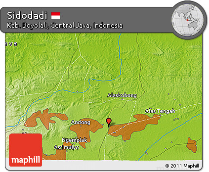Physical 3D Map of Sidodadi