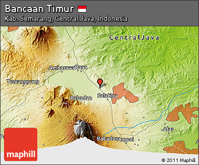 Physical 3D Map of Bancaan Timur