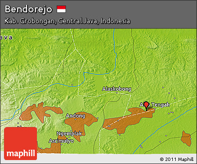 Physical 3D Map of Bendorejo