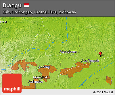 Physical 3D Map of Blangu