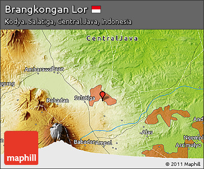 Physical 3D Map of Brangkongan Lor