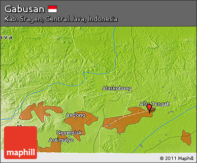 Physical 3D Map of Gabusan