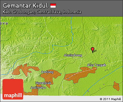 Physical 3D Map of Gemantar Kidul