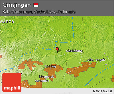 Physical 3D Map of Grinjingan