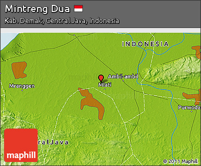 Physical 3D Map of Mintreng Dua