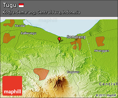 Physical 3D Map of Tugu
