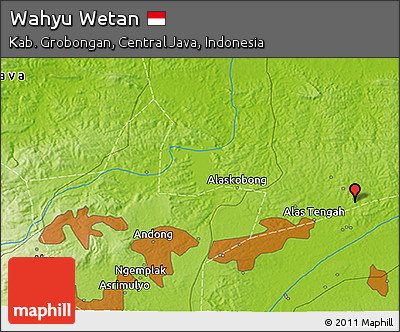 Physical 3D Map of Wahyu Wetan