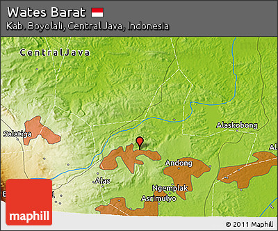 Physical 3D Map of Wates Barat