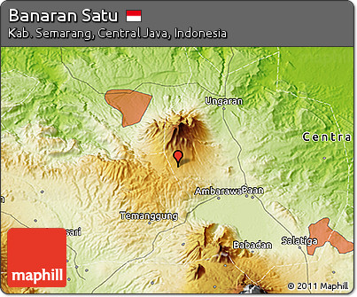 Physical 3D Map of Banaran Satu
