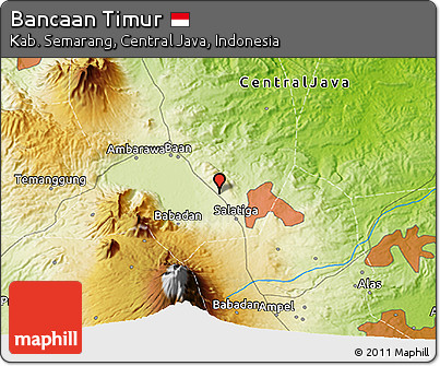 Physical 3D Map of Bancaan Timur