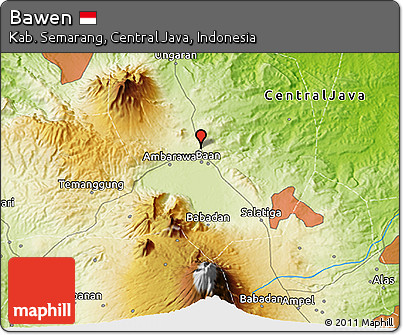 Physical 3D Map of Bawen