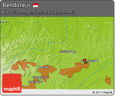 Physical 3D Map of Bendorejo