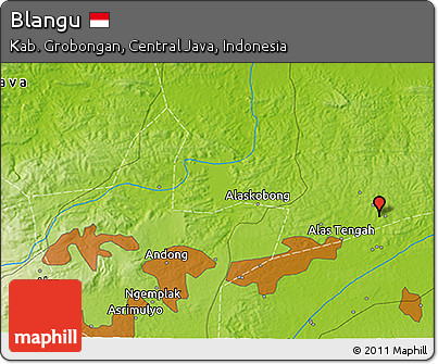 Physical 3D Map of Blangu