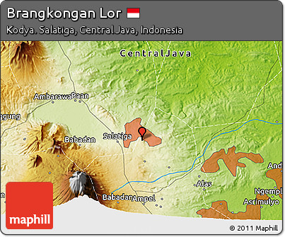 Physical 3D Map of Brangkongan Lor