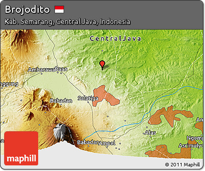 Physical 3D Map of Brojodito