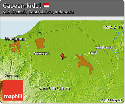 Physical 3D Map of Cabean-kidul