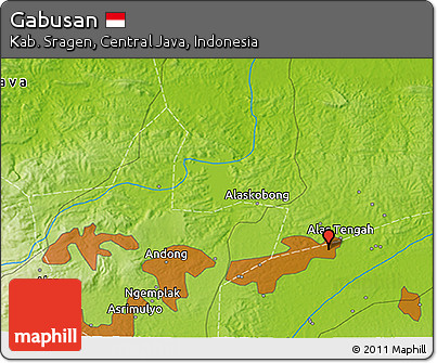 Physical 3D Map of Gabusan