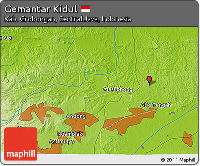 Physical 3D Map of Gemantar Kidul