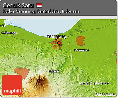 Physical 3D Map of Genuk Satu