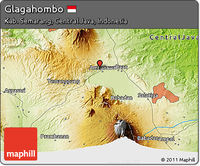Physical 3D Map of Glagahombo