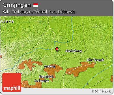 Physical 3D Map of Grinjingan