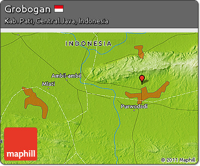 Physical 3D Map of Grobogan