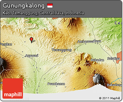 Physical 3D Map of Gunungkalong