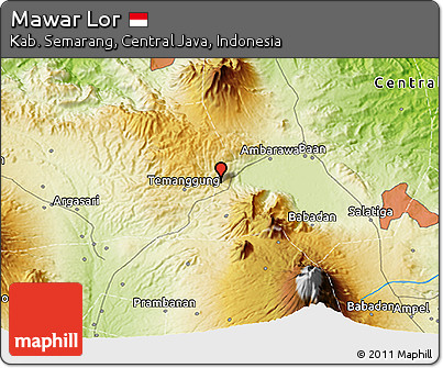 Physical 3D Map of Mawar Lor