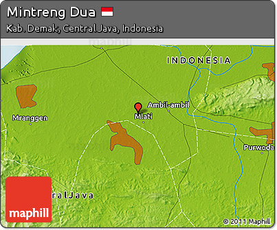 Physical 3D Map of Mintreng Dua