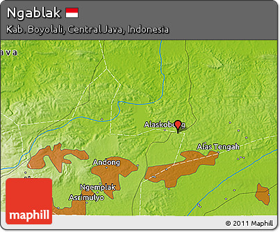 Physical 3D Map of Ngablak