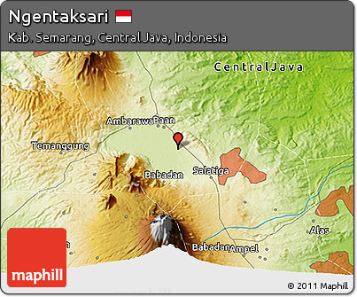 Physical 3D Map of Ngentaksari