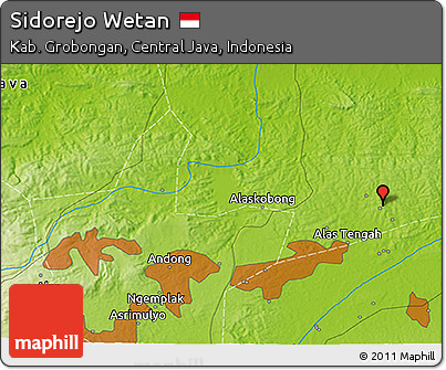 Physical 3D Map of Sidorejo Wetan