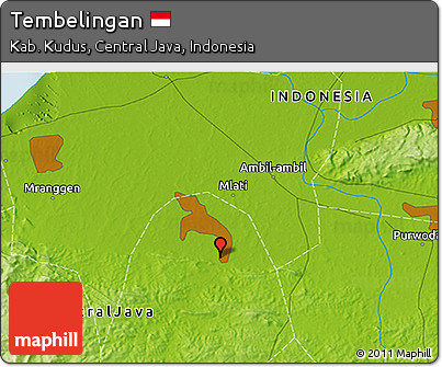 Physical 3D Map of Tembelingan