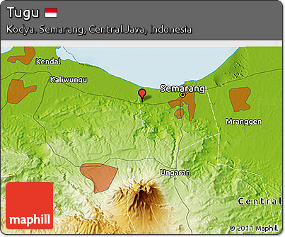 Physical 3D Map of Tugu