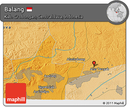 Political 3D Map of Balang