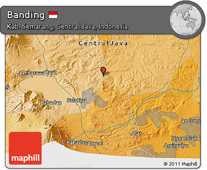 Political 3D Map of Banding