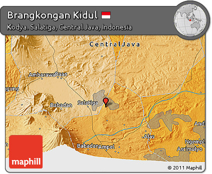 Political 3D Map of Brangkongan Kidul