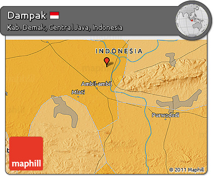 Political 3D Map of Dampak