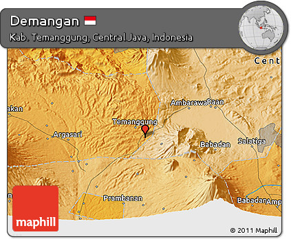 Political 3D Map of Demangan