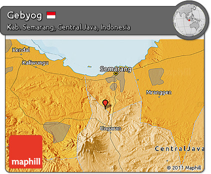 Political 3D Map of Gebyog