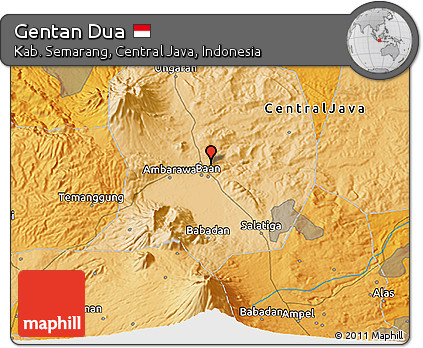 Political 3D Map of Gentan Dua