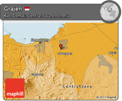 Political 3D Map of Grajen