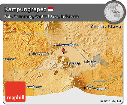 Political 3D Map of Kampungrapet