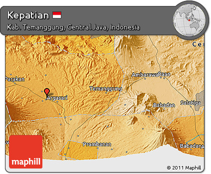Political 3D Map of Kepatian
