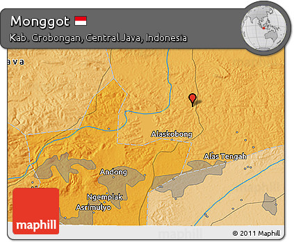 Political 3D Map of Monggot