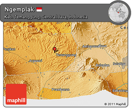 Political 3D Map of Ngemplak