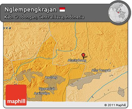 Political 3D Map of Nglempengkrajan