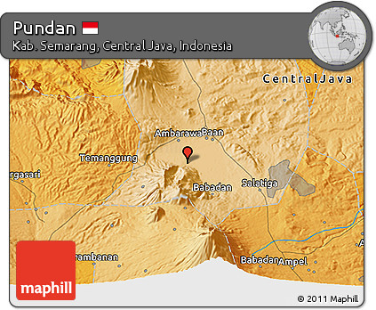 Political 3D Map of Pundan