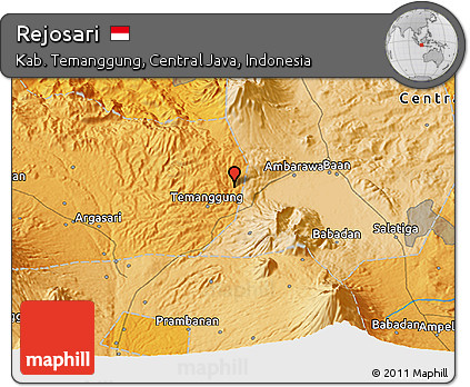 Political 3D Map of Rejosari